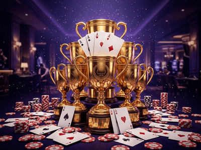Luxury Lucky Legends Casino interior with golden slot machines